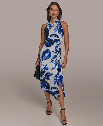 Women's Printed Mock-Neck Sleeveless Dress Donna Karan New York