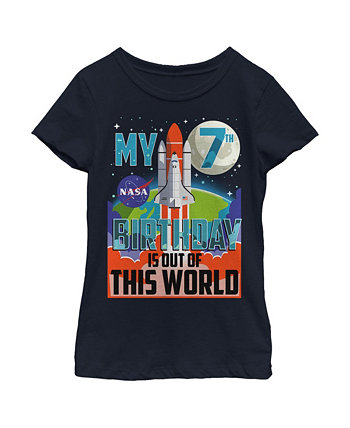 Girl's My 7th Birthday Is Out Of The World Poster  Child T-Shirt NASA