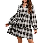 Fall Dresses For Women Long Sleeve Loose Flowy Swing Wedding Guest Mini Dress Kojooin