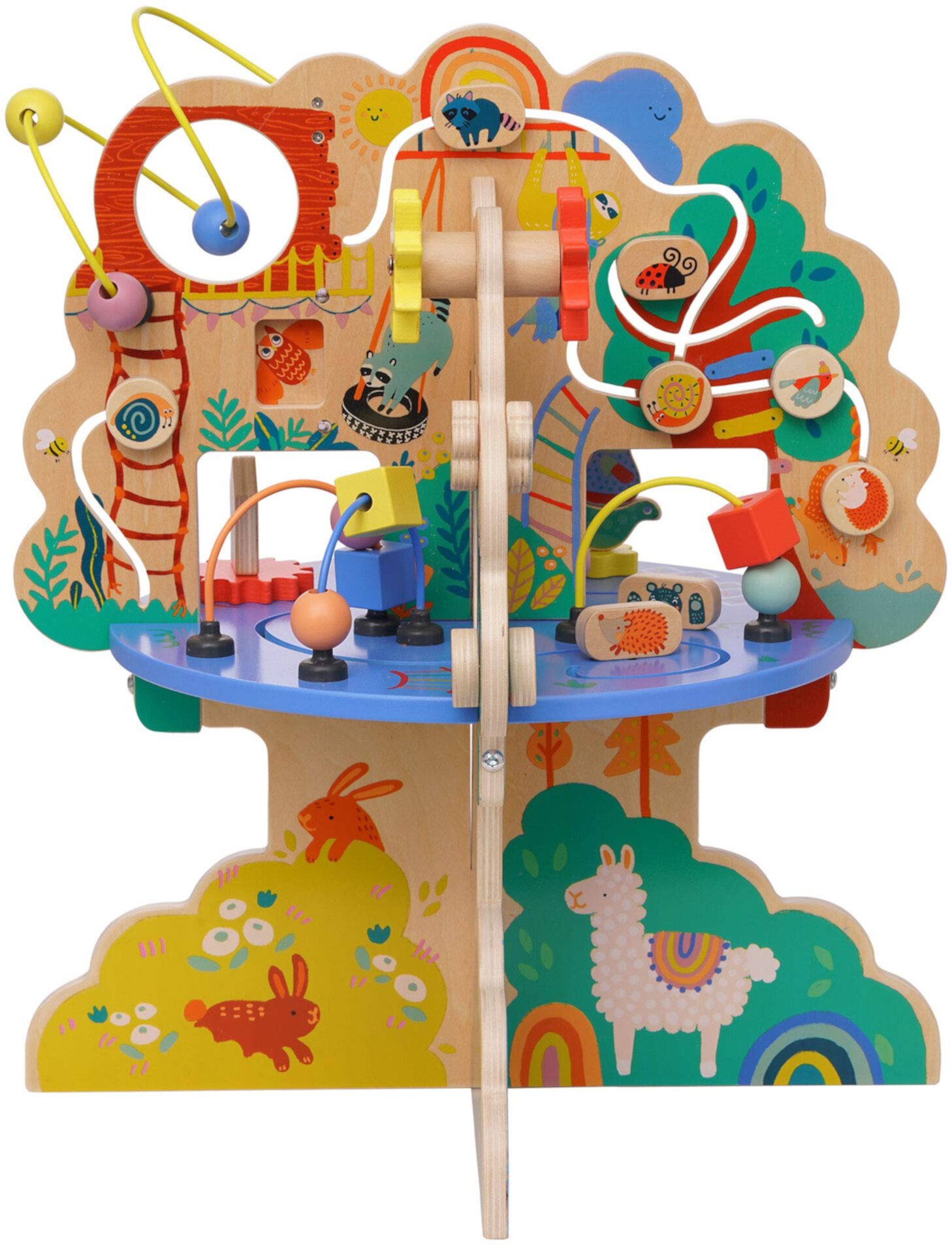 Manhattan Toy Playground Приключенческий деревянный центр развлечений для малышей с планерами, дорожкой для счетов, спиннерами, весенними игрушками и бегами с бисером Manhattan Toy