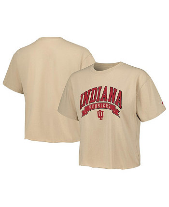 Женская коричневая укороченная футболка Indiana Hoosiers Banner Clothesline League Collegiate Wear