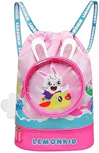 Cartoon Waterproof Swim Bag Sport Drawstring Back Pack Gym Yoga Lightweight Sack Pack Big Capacity for Children LEMONKID