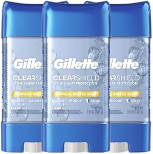 Gillette Clear Gel Antiperspirant and Deodorant for Men, Tropical Breeze Scent, 3.8 oz (Pack of 3) Gillette