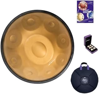 ASTEMAN Handpan, 18 inches, 9 notes, 432Hz, G minor, comes with handpan stand, handpan bag, two beaters, and dust cloth. (Mini, 432Hz) AS TEMAN HANDPAN