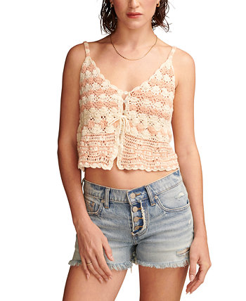 Женская Майка Lucky Brand Cotton Crochet Tie-Front Tank Lucky Brand