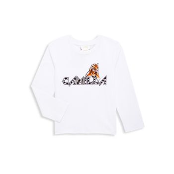 Little Girl's &amp; Girl's Tiger Logo Long-Sleeve T-Shirt Camilla