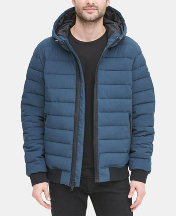 Мужская стеганая куртка-бомбер с капюшоном DKNY