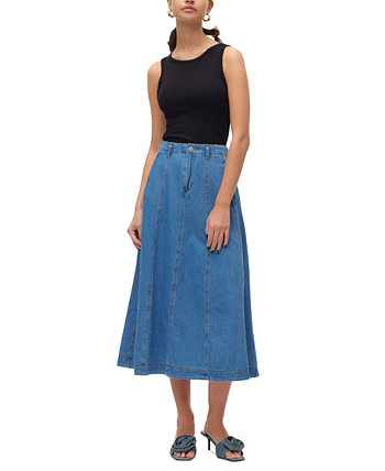 Women's Brynn Cotton Midi Denim Skirt VERO MODA