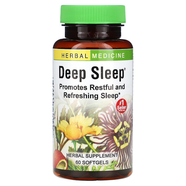 Глубокий сон, 60 мягких таблеток быстрого действия Herbs Etc.