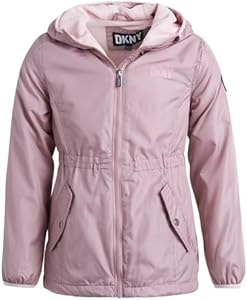 DKNY Girls' Jacket - Lightweight Polar Fleece Lined Anorak Jacket - Weather Resistant Coat for Girls (4-16) DKNY