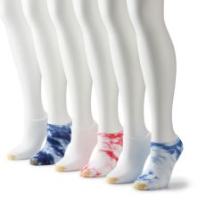 Набор из 6 женских носков GOLDTOE® Americana Tie Dye Liner GOLDTOE