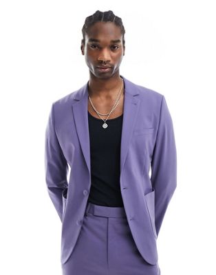 ASOS DESIGN skinny suit jacket in purple ASOS DESIGN
