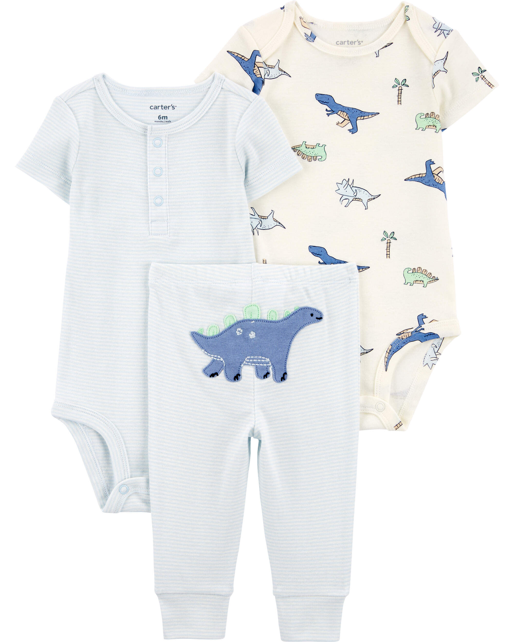 Комплект детской одежды из трех предметов с изображением динозавра Carter's