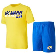 Men's Concepts Sport Royal/Gold Los Angeles Rams Meter T-Shirt & Shorts Sleep Set Unbranded