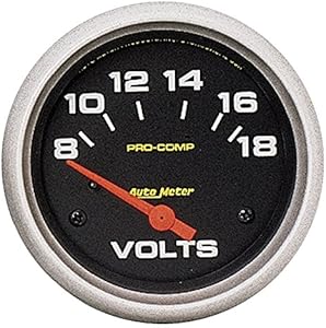 AUTO METER 5492 Pro-Comp Electric Voltmeter Gauge, Regular, 2.625 in. Auto Meter