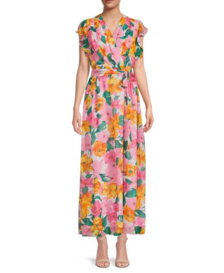 Платье макси с цветочным принтом Donna Ricco