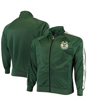 Мужская спортивная куртка Hunter Green Milwaukee Bucks с большим и высоким рукавом и молнией во всю длину Profile