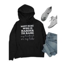 Women's Not Sure Who Is Harder To Raise Hoodie Merchmallow
