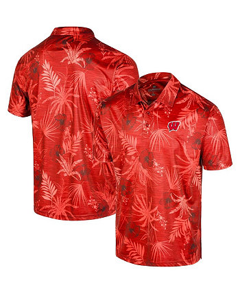 Мужская красная рубашка-поло Wisconsin Badgers Palms Team Colosseum