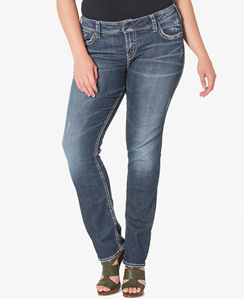 Прямые джинсы Suki среднего размера больших размеров с эффектом потертости Silver Jeans Co.