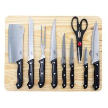 Gibson Home Wildcraft 10 Piece Cutlery Set with Wooden Cutting Board Gibson Home