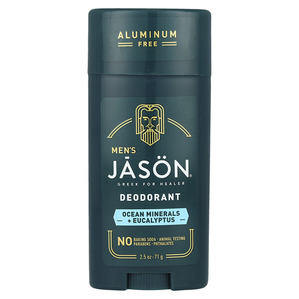 Men's, Дезодорант, минералы океана + эвкалипт, 2,5 унции (71 г) JASON