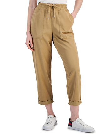 Женские саржевые брюки с высокой посадкой и манжетами Tommy Hilfiger