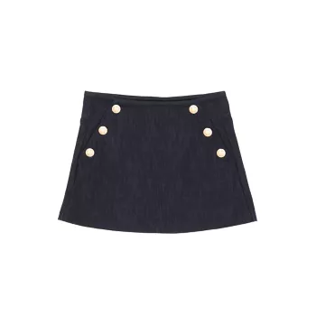 Little Girl's &amp; Girl's Button Stretch Denim Skirt Moncler
