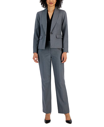 Женский брючный костюм средней посадки с одной пуговицей и воротником-шалью Le Suit