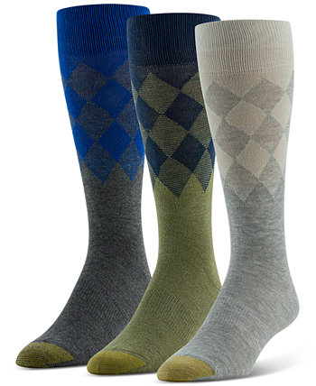Мужские носки с частичной отделкой ромбами — 3 шт. Gold Toe