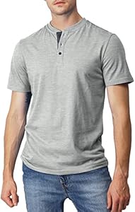 H2H Mens Casual Premium Slim Fit Henley T-Shirts Short Sleeve Lightweight H2H