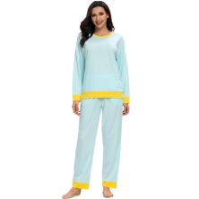 Women's Sleepwear Round Neck Soft Loungewear with Pants Pajama Set Cheibear