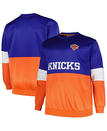 Men's Blue, Orange New York Knicks Big and Tall Split Pullover Sweatshirt Fanatics