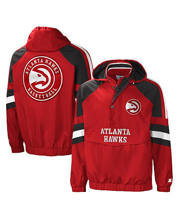 Мужская красная и черная куртка Atlanta Hawks The Pro II с молнией до половины Starter