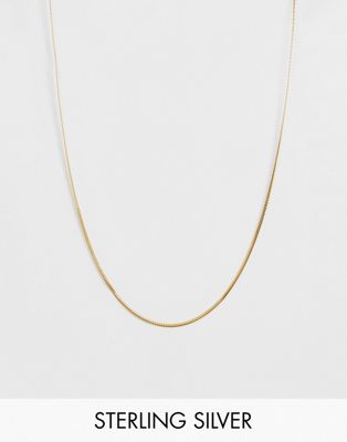 ASOS DESIGN sterling silver chain with 14k gold plate ASOS DESIGN