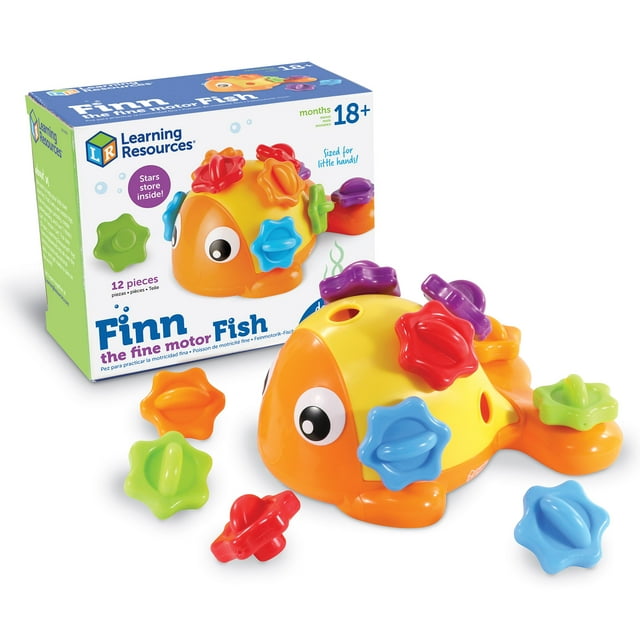 Learning Resources Finn the Fine Motor Fish, Sensory, Fine Motor Toy, Christmas Toys for Toddlers, Ages 18 months+ Learning Resources