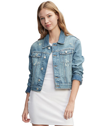 Women's Izzie Slim-Fit Distressed Denim Jacket Tommy Jeans