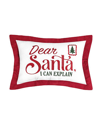 Dear Santa Letter Embroidered Throw Pillow C&F Home
