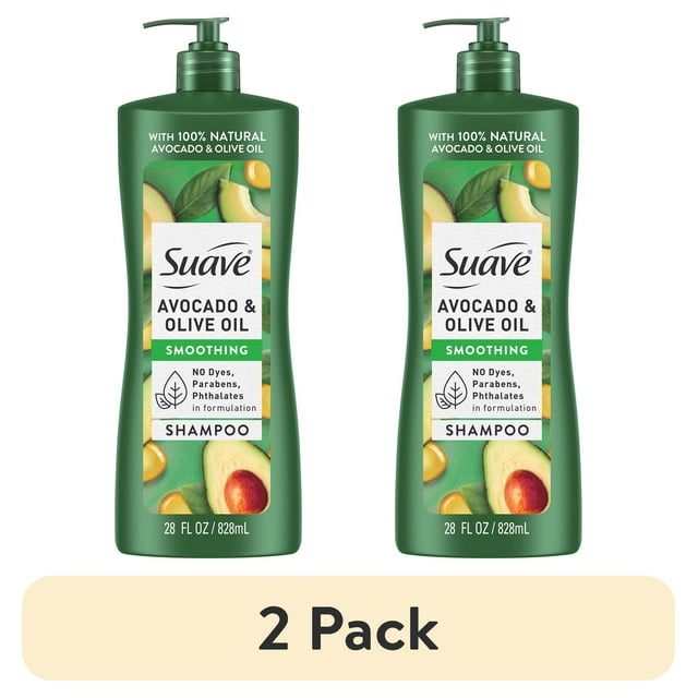 (2 pack) Suave Professionals Smoothing Shampoo, Avocado & Olive Oil with Pump, 28 fl oz Suave