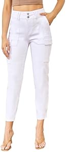 Cargo Jeans for Women Y2K High Waisted Jeans Stretchy Denim Pants Hungson