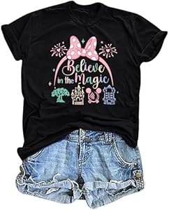 Magical Shirt for Women Happiest Mama On Earth Tee Magic Kingdom Castle Tshirt Family Holiday Vacation Short Sleeve Top DUTUT