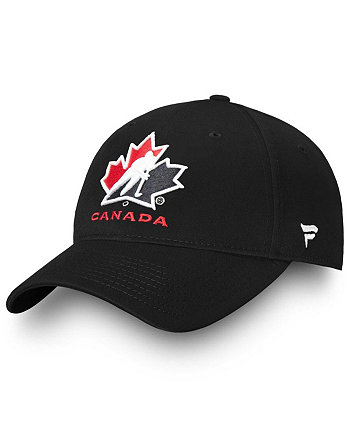 Мужская черная регулируемая кепка хоккейная Canada Core Fanatics