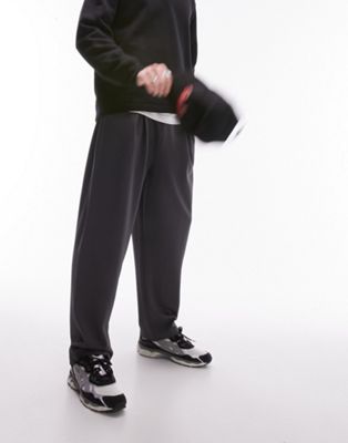 Темно-серые фактурные спортивные брюки с воздушным шаром Topman TOPMAN