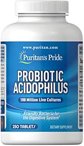 Puritans Pride Probiotic Acidophilus Tablets (Таблетки), White, 100 Count Puritan's Pride