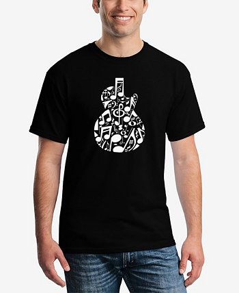 Мужская футболка с принтом «Музыкальные ноты» и гитарой Word Art LA Pop Art
