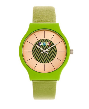 Мужские часы Trinity Green с ремешком из искусственной кожи 36 мм Crayo