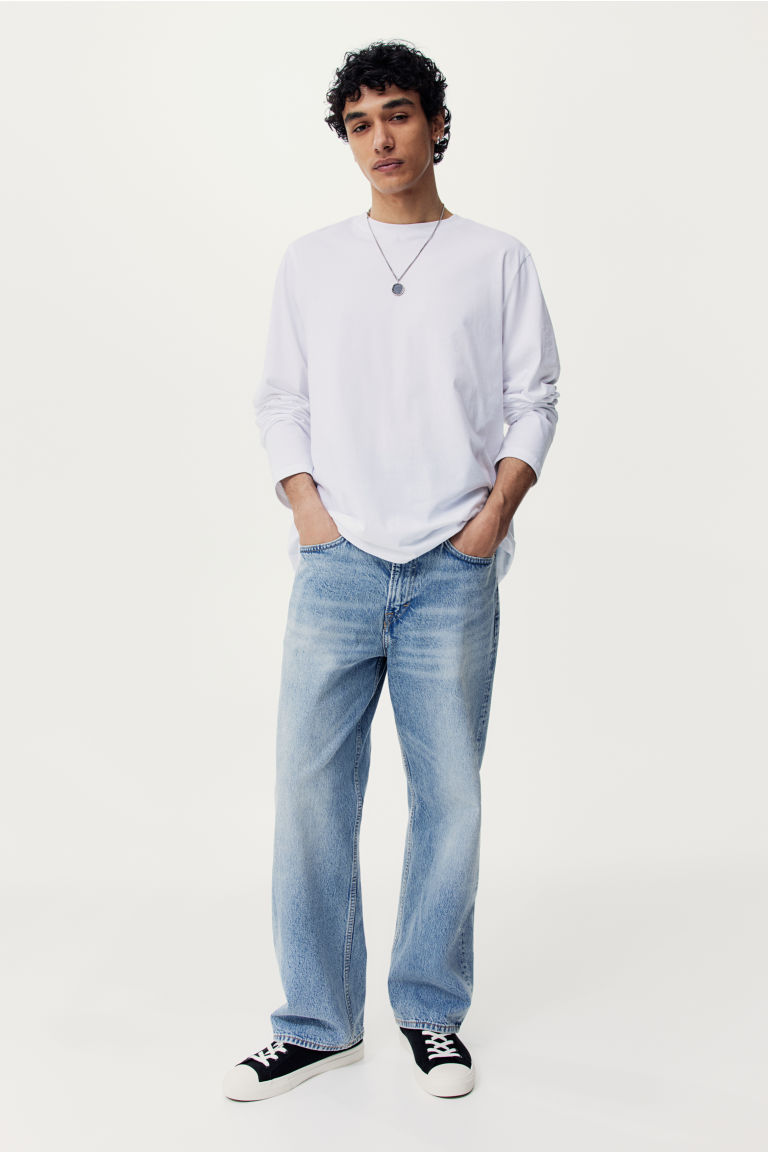 Прямые свободные высокие джинсы H&M