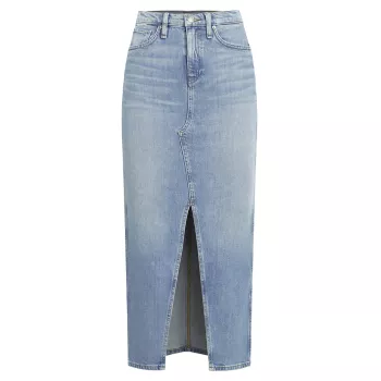 Реконструированная джинсовая юбка-миди Hudson Jeans