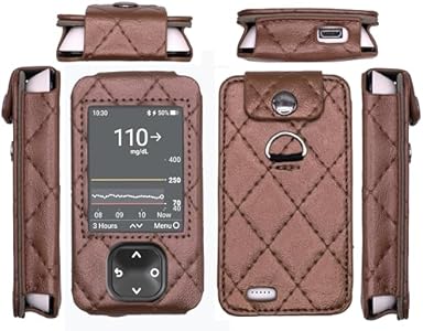 SNK Plaid Fitted Leather Case W/Screen Protector & Lanyard for Dexcom G7 / G6 Receiver (Black) SNK