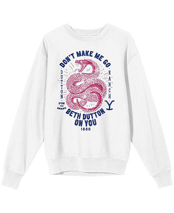 Мужской и женский белый рваный пуловер Yellowstone Snake Art свитшот BIOWORLD